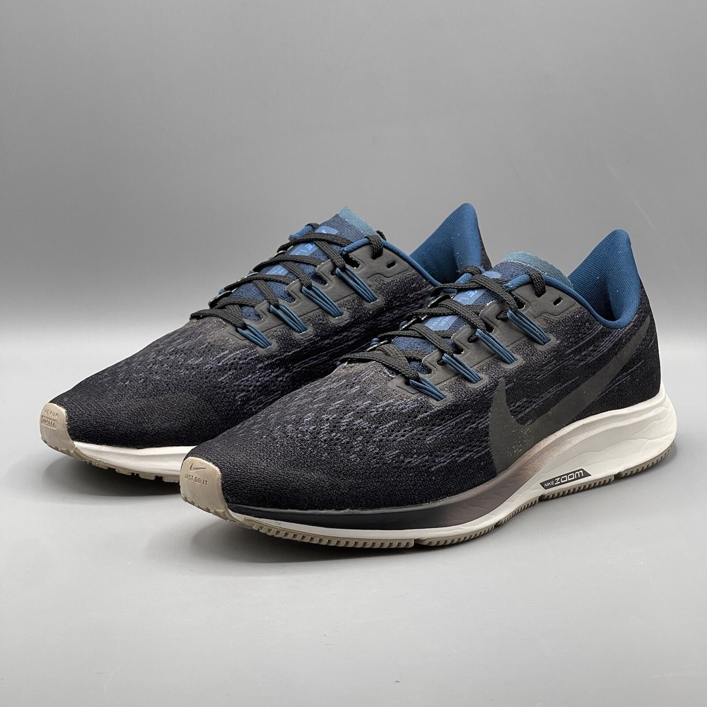 Nike Women's 8.5 Wide Running Shoes Black Blue Utility Storm Tread Gym Zoom‎